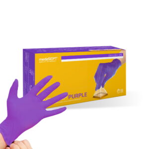 Rękawice Nitrylowe Bezpudrowe Fioletowe EASY GRIP Medasept - 100 szt. - Rozmiar XS