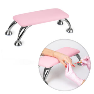 Podpórka do manicure różowa na srebrnych nóżkach – Molly Lac