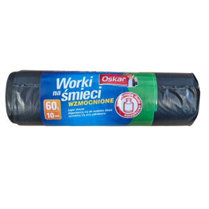 Worki na śmieci wzmocnione czarne 60L 10 szt. – Oskar
