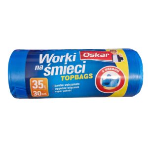 Worki na śmieci z uszami niebieskie 35L 30 szt. – Oskar