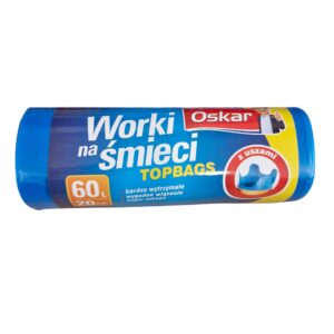 Worki na śmieci z uszami niebieskie 60L 20 szt. – Oskar