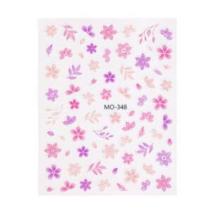 Naklejki do paznokci 5D kolorowe kwiaty MO-348 – samoprzylepne – Molly Lac