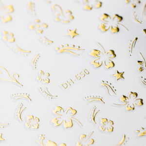 Naklejki do paznokci samoprzylepne złote kwiaty 8x10,4 cm – DH-650 - Molly Lac