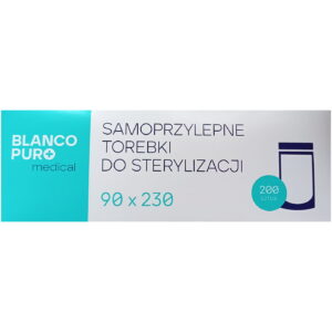 Torebki do sterylizacji samoprzylepne 90 × 230 mm – Blanco Puro – 200 szt.
