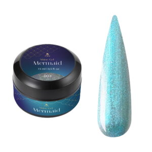 Żel do paznokci Shine Gel Mermaid 003 turkusowo-błękitny kameleon Fox Nails Professional 15 ml BEZ TPO butelka z pędzelkiem