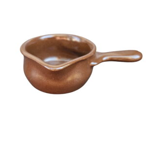 Rondelek ceramiczny brązowy mat – 0,1 L – 8 × 4,5 cm