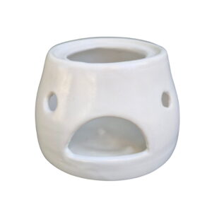 Podgrzewacz ceramiczny pojedynczy biały mat – 10 × 7 cm