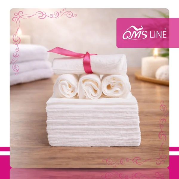 Chusteczki Kosmetyczne Jednorazowe 25x38 cm 100 szt. Bio-Eko QMS Line Premium Chusteczki kosmetyczne jednorazowe 25x38 cm 100 szt. Bio-Eko QMS Line Premium do salonu kosmetycznego i SPA