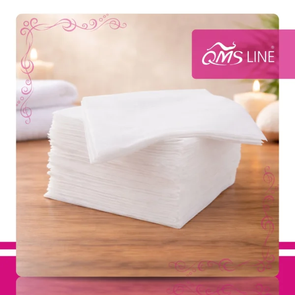 Chusteczki Kosmetyczne Jednorazowe Siatka 20x16 cm 100 szt. QMS Line Premium Chusteczki kosmetyczne jednorazowe siatka 20x16 cm 100 szt. QMS Line Premium do salonu kosmetycznego i SPA