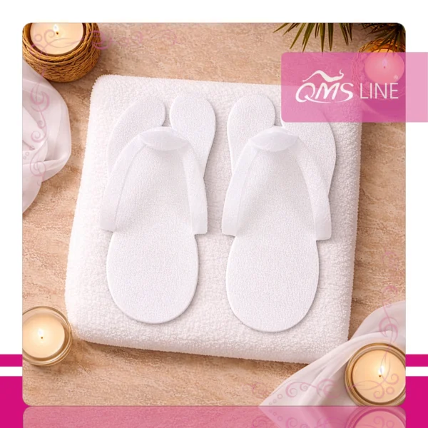 Klapki Japonki Piankowe Białe 10 par QMS Line Standard Klapki japonki piankowe białe 10 par QMS Line Standard do hotelu i SPA