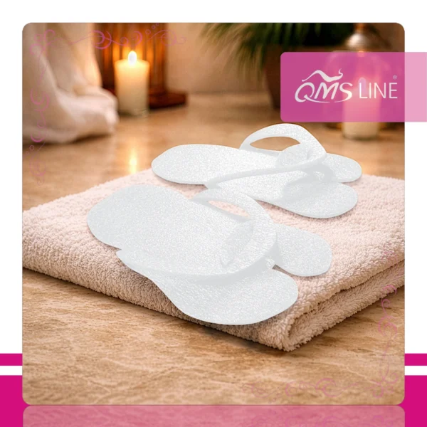 Klapki Japonki Piankowe Białe 10 par QMS Line Standard Klapki japonki piankowe białe 10 par QMS Line Standard do hotelu i SPA