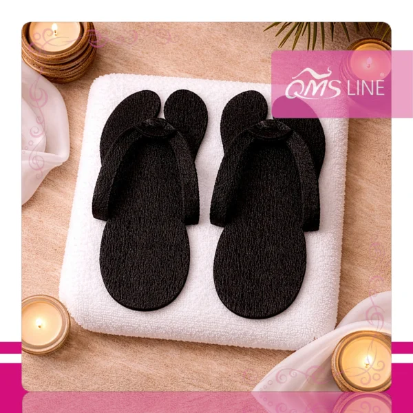 Klapki Japonki Piankowe Czarne 10 par QMS Line Standard Klapki japonki piankowe czarne 10 par QMS Line Standard do hotelu i SPA