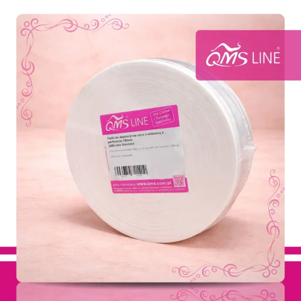 Paski do Depilacji na Rolce z Perforacją 80g 100 m QMS Line Standard Paski do depilacji na rolce z perforacją 80g 100 m QMS Line Standard do salonu kosmetycznego