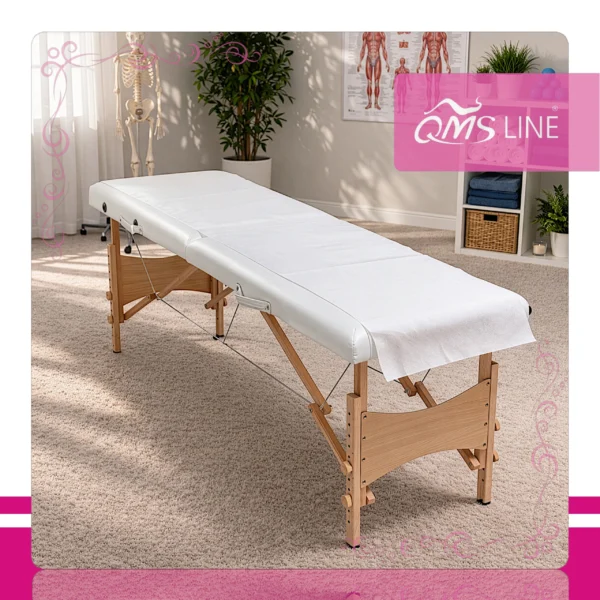 Podkład Medyczny Celulozowy Premium 1 Rolka 50 cm x 50 m QMS Line Extra Podkład medyczny celulozowy Premium 1 rolka 50 cm x 50 m QMS Line Extra do salonu kosmetycznego i gabinetu