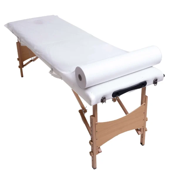 Podkład kosmetyczny z włókniny 60 cm x 200 m 100 szt. QMS Line Standard do salonu kosmetycznego