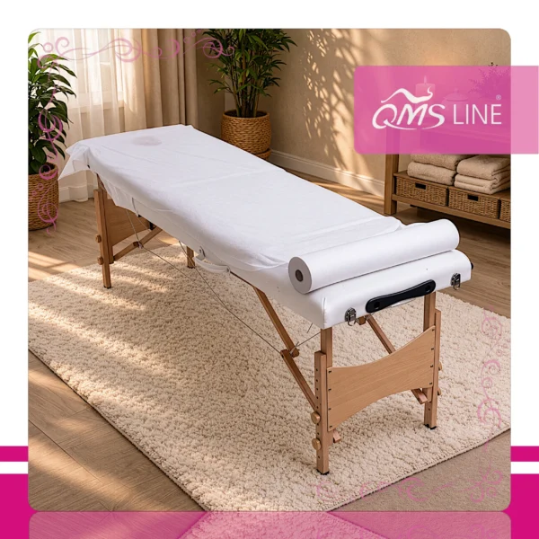 Podkład Kosmetyczny z Włókniny 60 cm x 200 m 100 szt. QMS Line Standard Podkład kosmetyczny z włókniny 60 cm x 200 m 100 szt. QMS Line Standard do salonu kosmetycznego