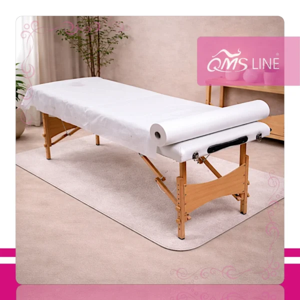 Podkład Kosmetyczny Jednorazowy z Włókniny 60 cm x 50 m QMS Line Economic Podkład kosmetyczny jednorazowy z włókniny 60 cm x 50 m QMS Line Economic do salonu kosmetycznego