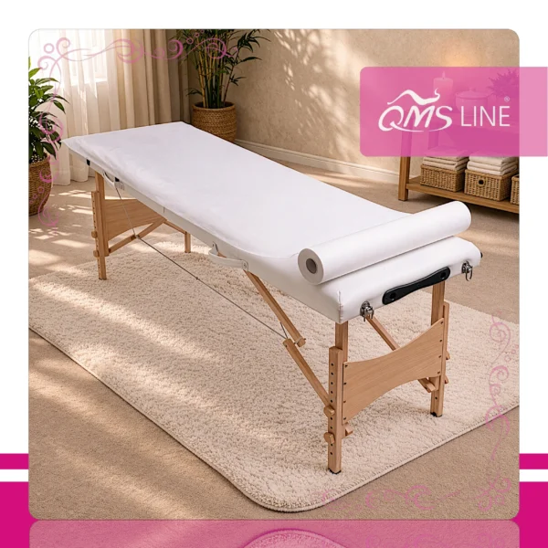 Podkład Kosmetyczny Jednorazowy z Włókniny 60 cm x 50 m QMS Line Extra Podkład kosmetyczny jednorazowy z włókniny 60 cm x 50 m QMS Line Extra do salonu kosmetycznego