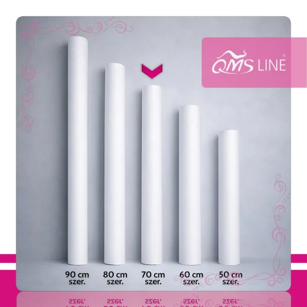 Podkład Kosmetyczny Jednorazowy z Włókniny 70 cm x 200 m QMS Line Standard Podkład kosmetyczny jednorazowy z włókniny 70 cm x 200 m QMS Line Standard do salonu kosmetycznego