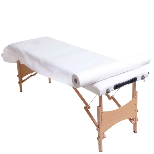Podkład kosmetyczny jednorazowy z włókniny 80 cm x 50 m QMS Line Extra do salonu kosmetycznego