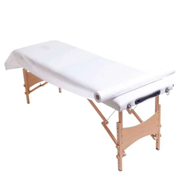 Podkład kosmetyczny jednorazowy z włókniny 80 cm x 50 m QMS Line Standard do salonu kosmetycznego