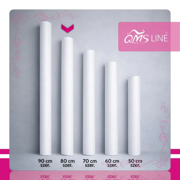 Podkład Kosmetyczny Jednorazowy z Włókniny 80 cm x 50 m QMS Line Standard Podkład kosmetyczny jednorazowy z włókniny 80 cm x 50 m QMS Line Standard do salonu kosmetycznego