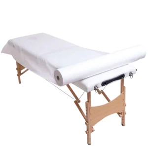 Podkład kosmetyczny jednorazowy z włókniny 90 cm x 200 m QMS Line Standard do salonu kosmetycznego