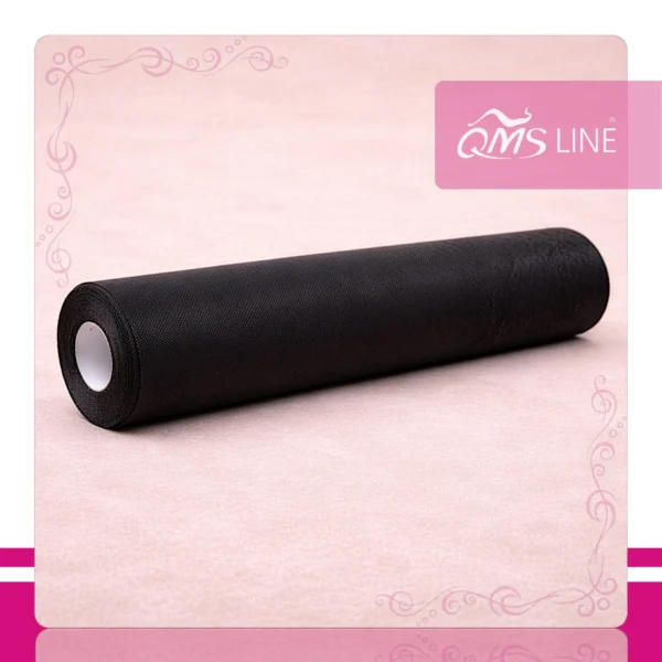 Podkład Kosmetyczny Jednorazowy z Włókniny Czarny 50 cm x 50 m QMS Line Standard Podkład kosmetyczny jednorazowy z włókniny czarny 50 cm x 50 m QMS Line Standard do salonu kosmetycznego