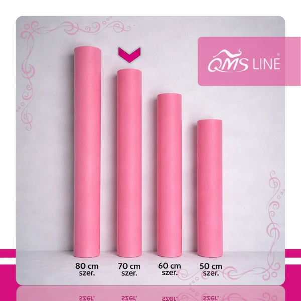 Podkład Kosmetyczny Jednorazowy z Włókniny Różowy 70 cm x 50 m QMS Line Standard Podkład kosmetyczny jednorazowy z włókniny różowy 70 cm x 50 m QMS Line Standard do salonu kosmetycznego