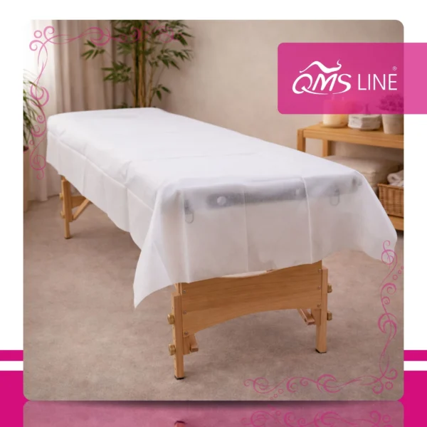 Prześcieradło Włókninowe Składane 100x215 cm 10 szt. QMS Line Extra Prześcieradło włókninowe składane 100x215 cm 10 szt. QMS Line Extra do salonu kosmetycznego i SPA