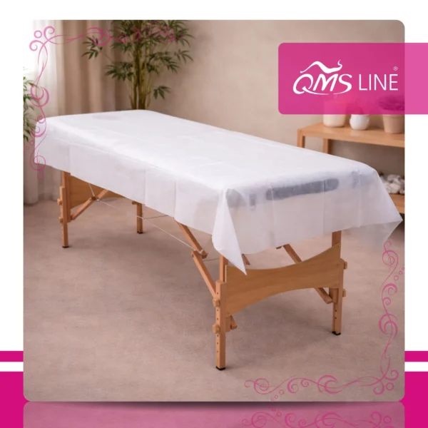 Prześcieradło Włókninowe Składane 100x215 cm 10 szt. QMS Line Standard Prześcieradło włókninowe składane 100x215 cm 10 szt. QMS Line Standard do salonu kosmetycznego i SPA