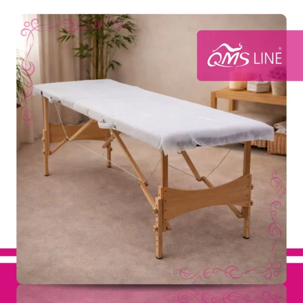 Prześcieradło Jednorazowe Włókninowe 60x200 cm 10 szt. QMS Line Standard Prześcieradło jednorazowe włókninowe 60x200 cm 10 szt. QMS Line Standard do salonu kosmetycznego i SPA