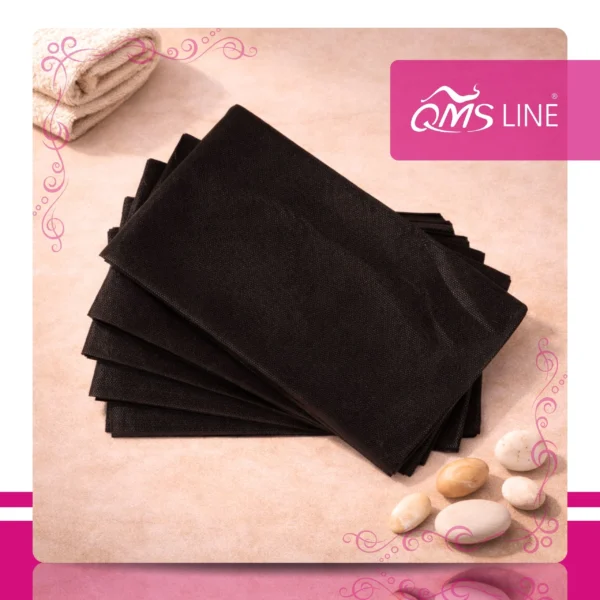 Prześcieradło Włókninowe Składane Czarne 160x210 cm 10 szt. QMS Line Standard Prześcieradło włókninowe składane czarne 160x210 cm 10 szt. QMS Line Standard do salonu kosmetycznego i SPA