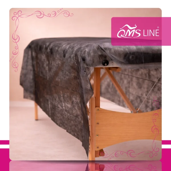 Prześcieradło Włókninowe Składane Czarne 160x210 cm 10 szt. QMS Line Standard Prześcieradło włókninowe składane czarne 160x210 cm 10 szt. QMS Line Standard do salonu kosmetycznego i SPA