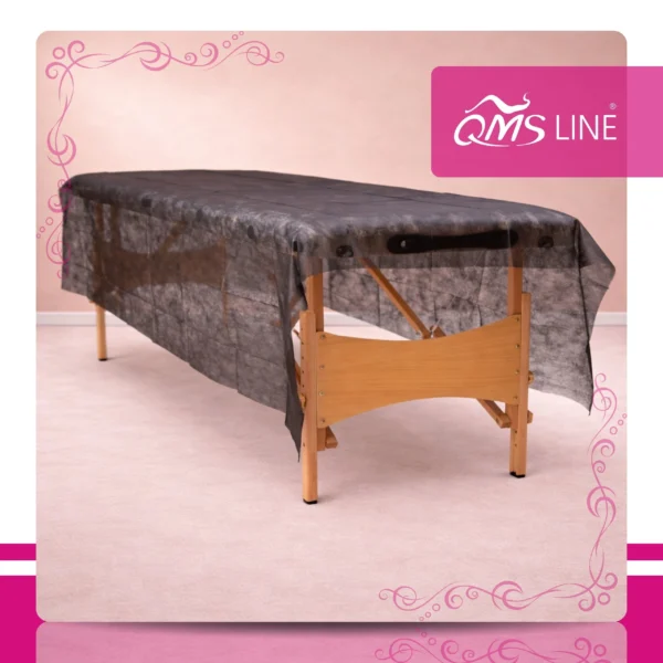 Prześcieradło Włókninowe Składane Czarne 160x210 cm 10 szt. QMS Line Standard Prześcieradło włókninowe składane czarne 160x210 cm 10 szt. QMS Line Standard do salonu kosmetycznego i SPA