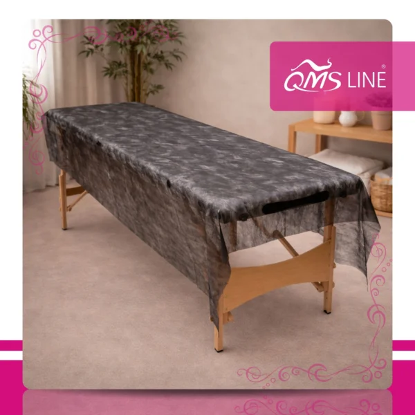 Prześcieradło Włókninowe Składane Czarne 160x210 cm 10 szt. QMS Line Standard Prześcieradło włókninowe składane czarne 160x210 cm 10 szt. QMS Line Standard do salonu kosmetycznego i SPA
