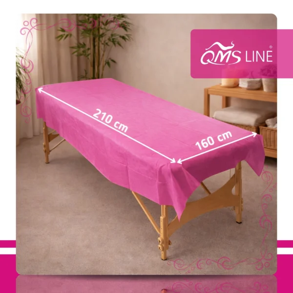Prześcieradło Włókninowe Składane Różowe 160x210 cm 10 szt. QMS Line Standard Prześcieradło włókninowe składane różowe 160x210 cm 10 szt. QMS Line Standard do salonu kosmetycznego i SPA