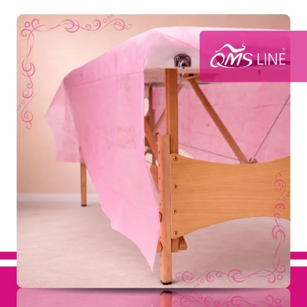 Prześcieradło Włókninowe Składane Różowe 160x210 cm 10 szt. QMS Line Standard Prześcieradło włókninowe składane różowe 160x210 cm 10 szt. QMS Line Standard do salonu kosmetycznego i SPA
