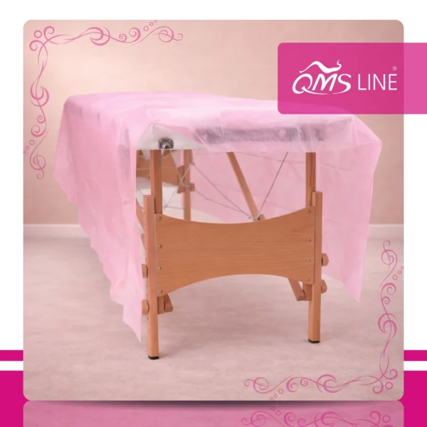 Prześcieradło Włókninowe Składane Różowe 160x210 cm 10 szt. QMS Line Standard Prześcieradło włókninowe składane różowe 160x210 cm 10 szt. QMS Line Standard do salonu kosmetycznego i SPA