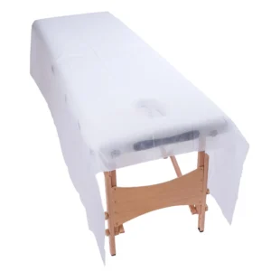 Prześcieradło jednorazowe włókninowe białe 160x210 cm 10 szt. QMS Line Standard do salonu kosmetycznego i SPA