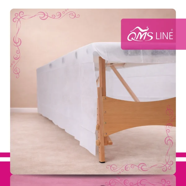 Prześcieradło Jednorazowe Włókninowe Białe 160x210 cm 10 szt. QMS Line Standard Prześcieradło jednorazowe włókninowe białe 160x210 cm 10 szt. QMS Line Standard do salonu kosmetycznego i SPA