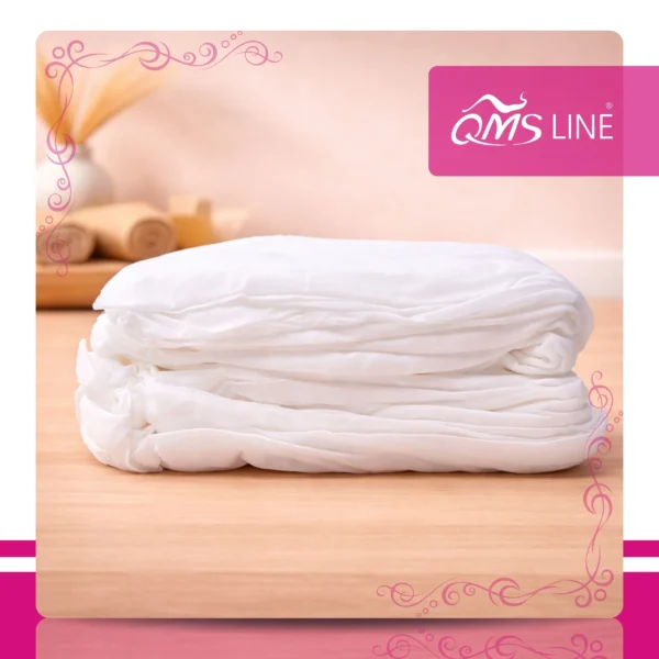 Prześcieradło Włókninowe z Gumką Składane 100x220 cm 10 szt. QMS Line Standard Prześcieradło włókninowe z gumką składane 100x220 cm pakowane zbiorczo 10 szt. QMS Line Standard do salonu kosmetycznego i SPA