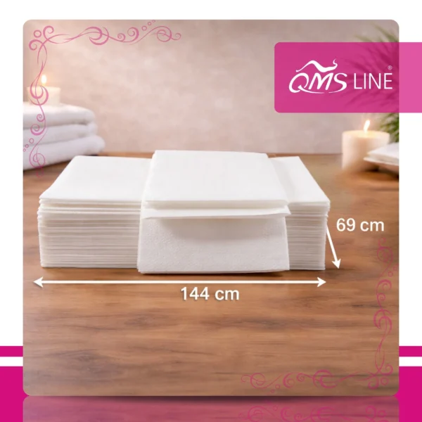 Ręcznik Kąpielowy Celulozowy 144x69 cm 10 szt. QMS Line Premium Ręcznik kąpielowy celulozowy 144x69 cm 10 szt. QMS Line Premium do salonu kosmetycznego i SPA