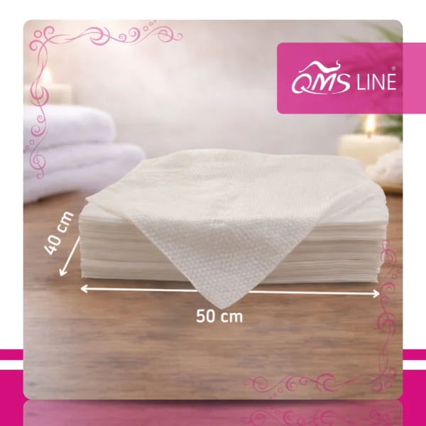 Ręcznik Włókninowy Jednorazowy Premium 50x40 cm 100 szt. QMS Line Bio-Eko Ręcznik włókninowy jednorazowy Premium 50x40 cm 100 szt. QMS Line Bio-Eko do salonu kosmetycznego i SPA