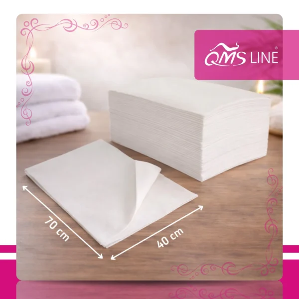 Ręcznik Włókninowy Jednorazowy 70x40 cm 100 szt. QMS Line Bio-Eko Ręcznik włókninowy jednorazowy 70x40 cm 100 szt. QMS Line Bio-Eko do salonu kosmetycznego i SPA