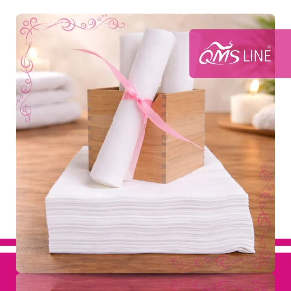 Ręcznik Włókninowy Jednorazowy Siatka 70x40 cm 100 szt. QMS Line Premium Ręcznik włókninowy jednorazowy siatka 70x40 cm 100 szt. QMS Line Premium do salonu kosmetycznego i SPA