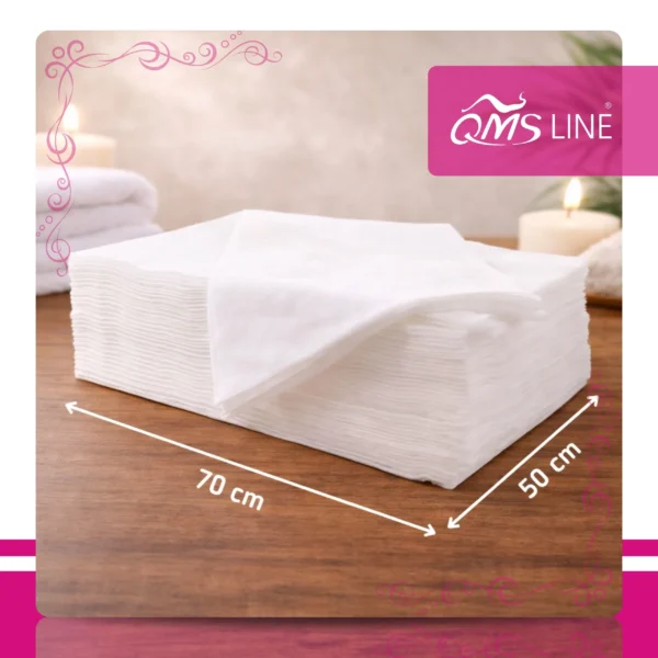 Ręcznik Włókninowy Jednorazowy Siatka 70x50 cm 100 szt. QMS Line Premium Ręcznik włókninowy jednorazowy siatka 70x50 cm 100 szt. QMS Line Premium do salonu kosmetycznego i SPA