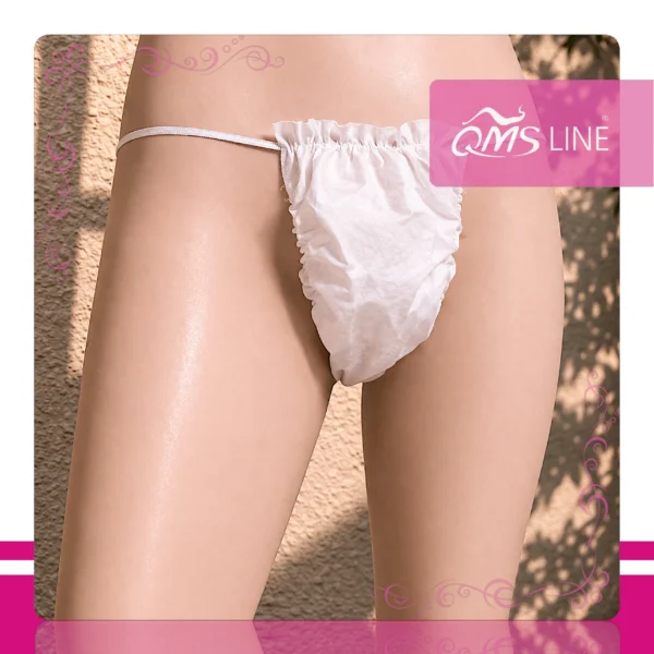Stringi Jednorazowe Męskie 10 szt. QMS Line Premium Stringi jednorazowe męskie pakowane pojedynczo 10 szt. QMS Line Premium do salonu kosmetycznego i SPA
