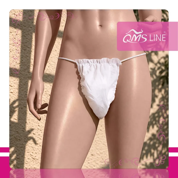 Stringi Jednorazowe Męskie 10 szt. QMS Line Premium Stringi jednorazowe męskie pakowane pojedynczo 10 szt. QMS Line Premium do salonu kosmetycznego i SPA