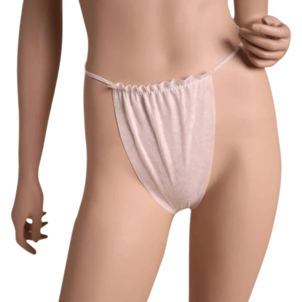 Stringi włókninowe jednorazowe damskie L pakowane zbiorczo 10 szt. QMS Line Premium do salonu kosmetycznego i SPA